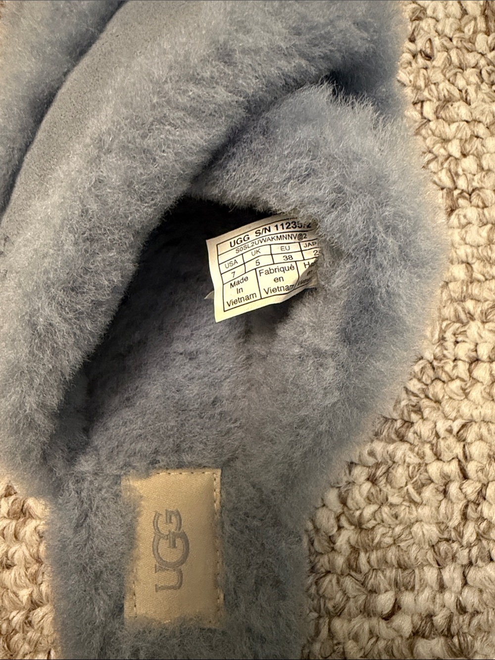 UGG Women's Shearling Crisscross Slide - Dusty Blue - Picture 5 of 6